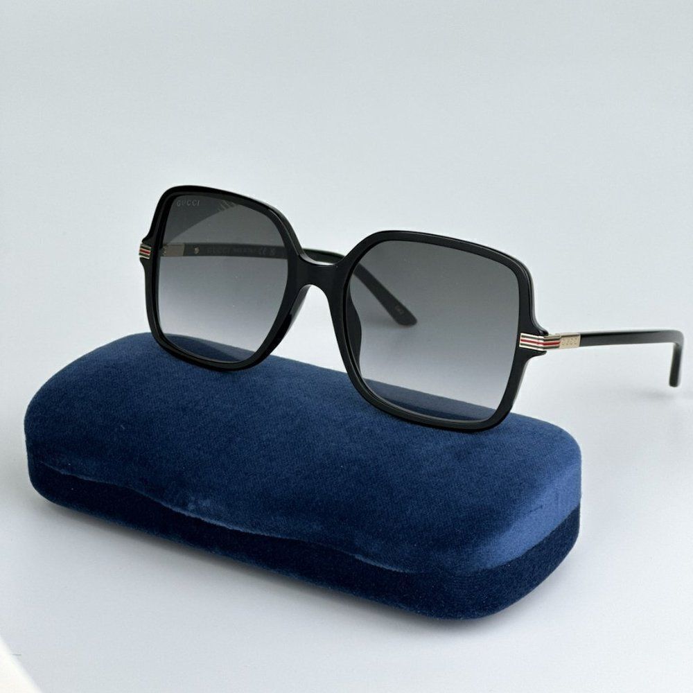 NEW Gucci GG1449S 001 Black Grey Women Square Sunglasses GG 1449S